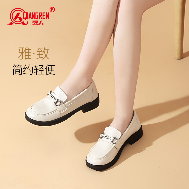 強(qiáng)人3515女鞋平底淺口女單鞋 S3DLA8836-7 舒適樂(lè)福鞋法式溫柔瑪麗珍鞋